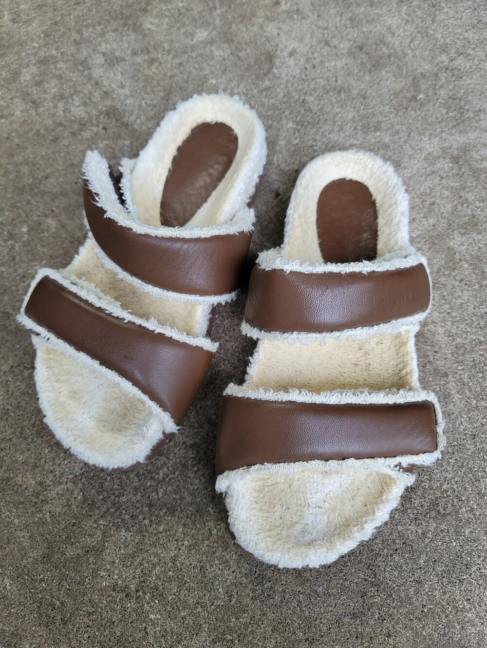 Gia Borghini x Pernille Teisbeck Brown Leather Terry Sandals Size 37 Pre-owned